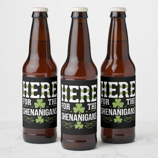 Hier für die Shenanigans Irish Ireland St Patrick Bierflaschenetikett (Flaschen)