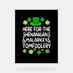 Hier für die Shenanigans Malarkey Tomfoolery St Pa Acrylschild