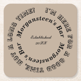 Hier für eine gute Zeit Bar oder Man Höhle Name Rechteckiger Pappuntersetzer