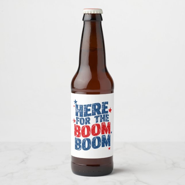Hier für The Boom 4. Juli Patriotic Bierflaschenetikett (Vorderseite)