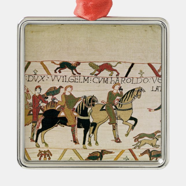 Hier geht Herzog William mit Harold zu seinem Silbernes Ornament (Vorne)