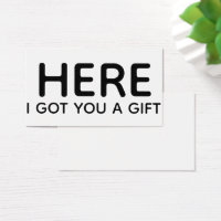 "Hier habe ich dir ein Geschenk Got" Funny Gift Ta