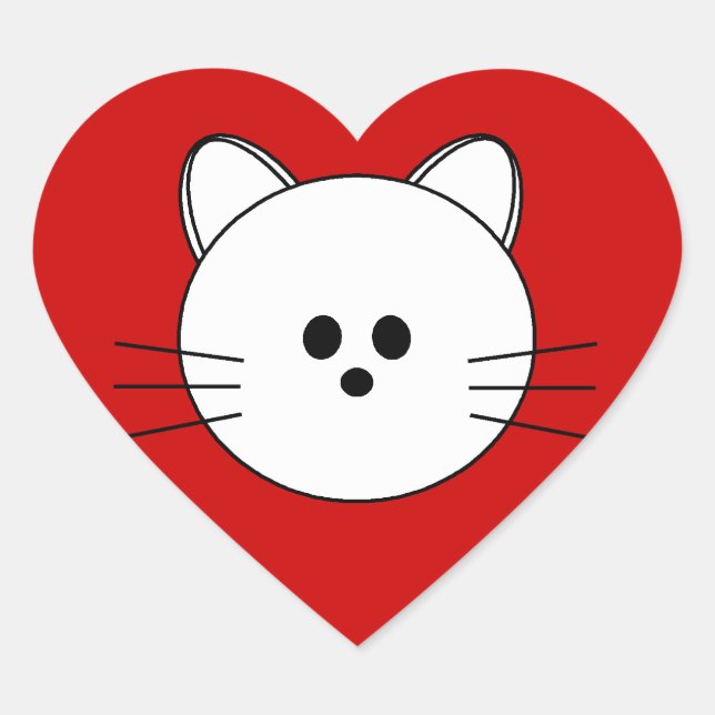 Hier Heart Sticker "Kitty" (Vorderseite)