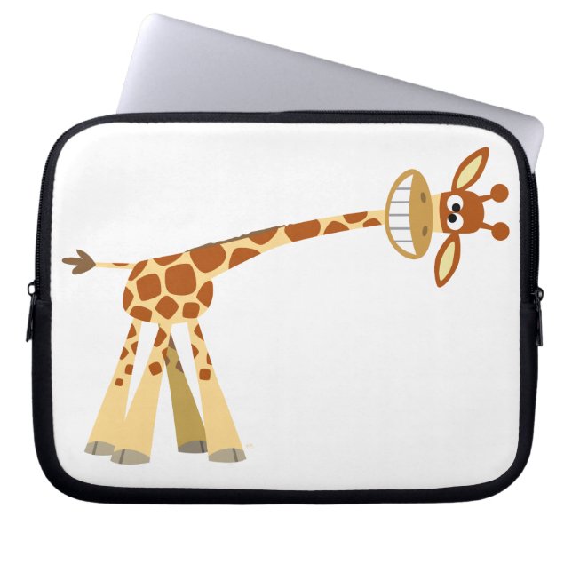 Hier, hier, hier! Cartoon-Giraffe Laptop-Sieb! Laptopschutzhülle (Vorderseite)