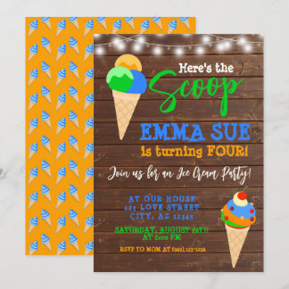 Hier ist das Schottenjunge Eiscreme-Party zum Gebu Einladung