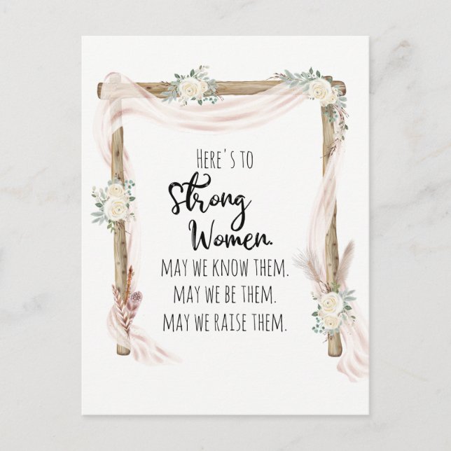 Hier ist das Strong Woman Quote Tribal Boho Postkarte (Vorderseite)