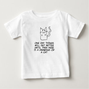 Hier ist das zeichn einer Katze Baby T-shirt