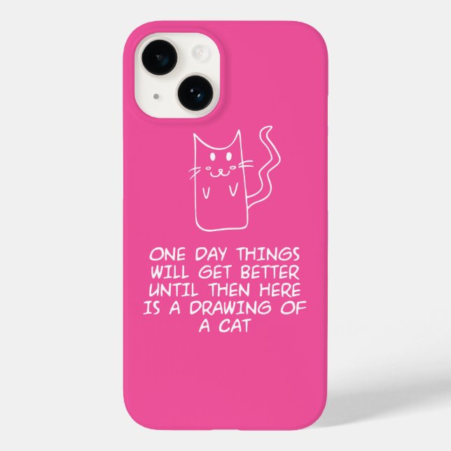 Hier ist das zeichn einer Katze Case-Mate iPhone 14 Hülle (Rückseite)