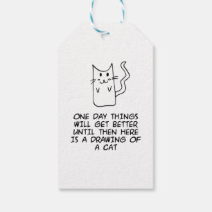 Hier ist das zeichn einer Katze Geschenkanhänger