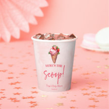 Hier ist der Scoop! Erdbeere Ice Cream Baby Dusche