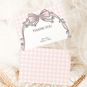 Hier ist der Scoop Pink Eis Sundae Baby Shower Dankeskarte