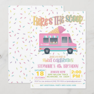 Hier ist die Einladung von Scoop Ice Cream Birthda