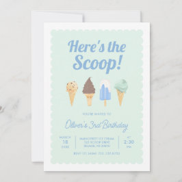 Hier ist die Einladung von Scoop Ice Cream Birthda