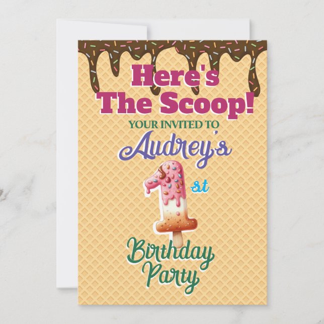 Hier ist die Einladung zu Scoop Waffle Cone (Vorderseite)