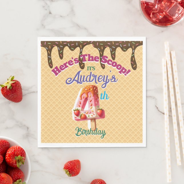 Hier ist die Einladung zu Scoop Waffle Cone Serviette (Beispiel)
