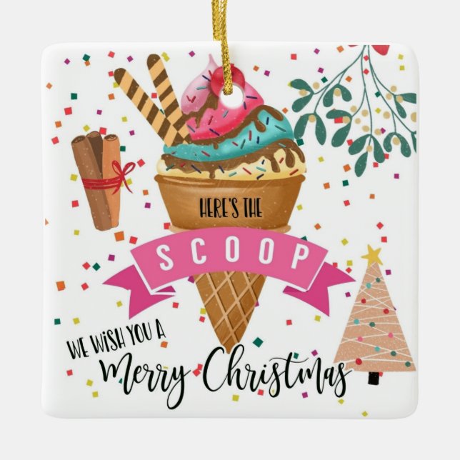 Hier ist die Kuppel, die wir dir frohe Weihnachten Keramikornament (Vorderseite)