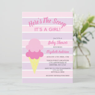 Hier ist die Neuigkeit Eiscreme Sommer Baby Shower Einladung