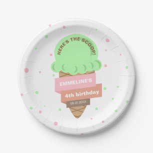 Hier ist die Neuigkeit Mint-Eiscreme Süßer Geburts Pappteller
