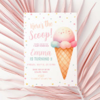 Hier ist die Schotterpastel Pink Ice Cream Geburts