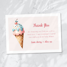 Hier ist die Scoop Ice Cream Baby Shower Dankeskarte