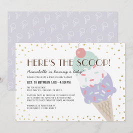 Hier ist die Scoop Ice Cream Drive by Baby Shower Einladung