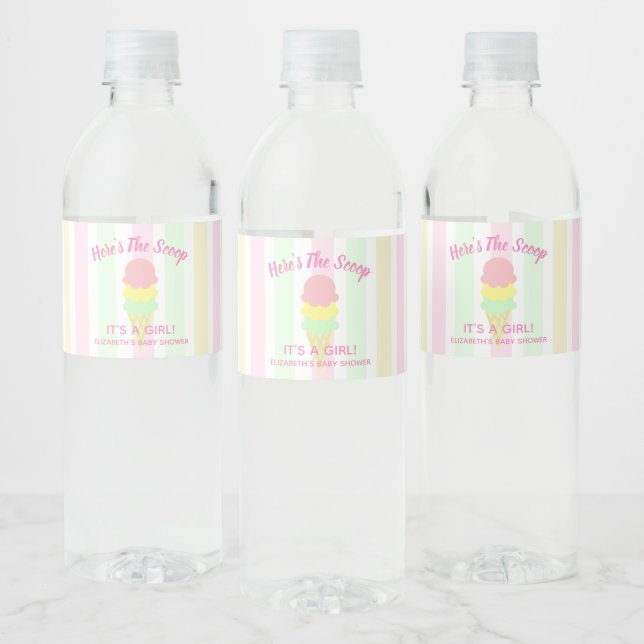 Hier ist die Scoop Ice Cream Summer Baby Dusche (Flaschen)