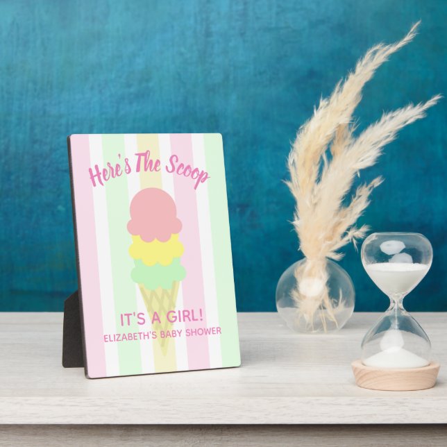 Hier ist die Scoop Ice Cream Summer Baby Dusche Fotoplatte (Seite)