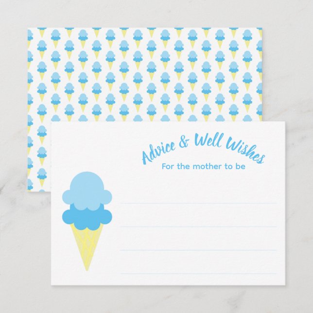 Hier ist die Scoop Ice Cream Summer Baby Dusche Hinweiskarte (Vorne/Hinten)
