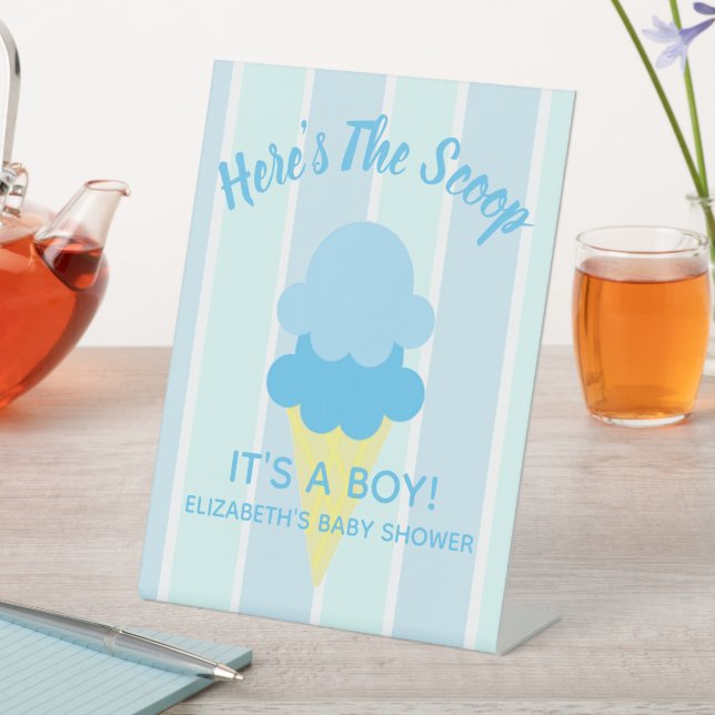 Hier ist die Scoop Ice Cream Summer Baby Dusche Sockelschild (In Situ)