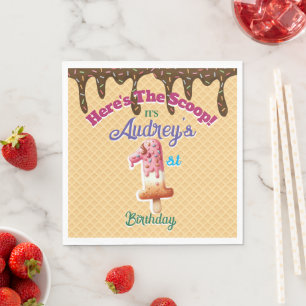 Hier ist die Scoop-Waffel-Kegel-Einladung Serviette