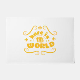 Hier ist die Welt Fußmatte