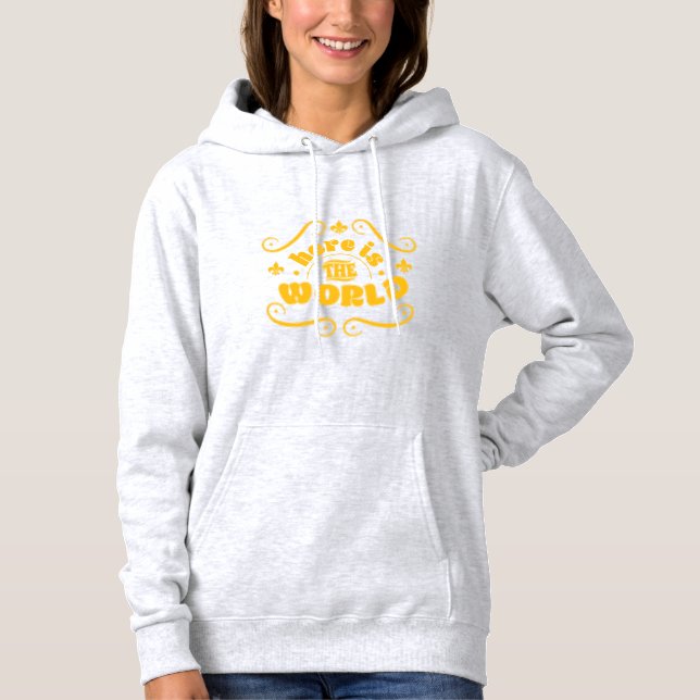 Hier ist die Welt Hoodie (Vorderseite)