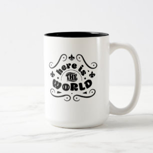 Hier ist die Welt Zweifarbige Tasse