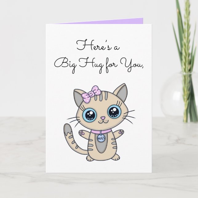 Hier ist ein Big Hug für Sie / Niedliches Kitty Karte (Vorderseite)