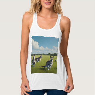 Hier ist ein Bild einer Gruppe von Kängurus gra Tank Top