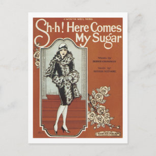 Hier ist mein Vintager Songbook-Cover für Zucker Postkarte