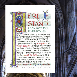 HIER IST STAND GOTT HELFEN MIR MARTIN LUTHER QUOTE LEINWANDDRUCK