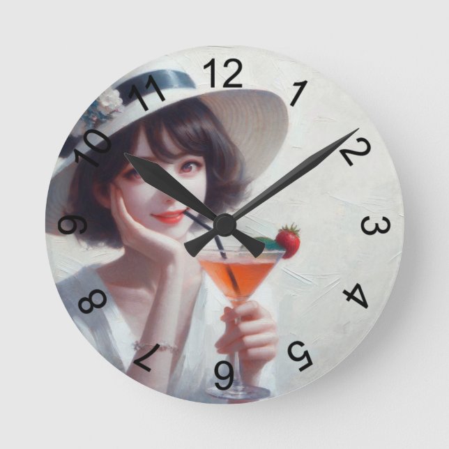 Hier ist zu dir! runde wanduhr (Vorderseite)