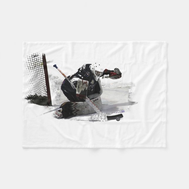 Hier kein Ziel! - Hockey Player Fleece Blanket (Vorderseite (Horizontal))