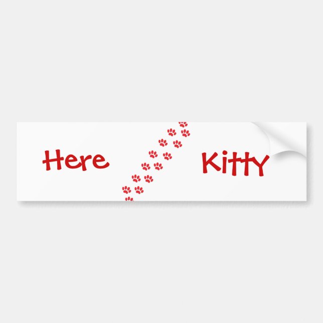 Hier Kitty Cat Paws Autoaufkleber (Vorne)