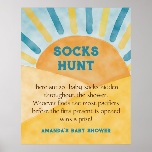 Hier kommen Blue Rays Sunshine Baby Dusche Jagdspi Poster (Vorne)