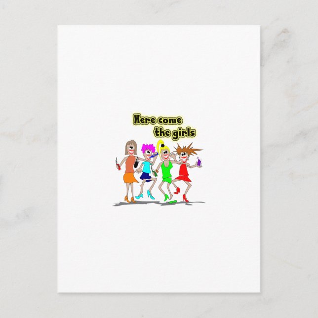 Hier kommen die Mädchen Postkarte (Vorderseite)