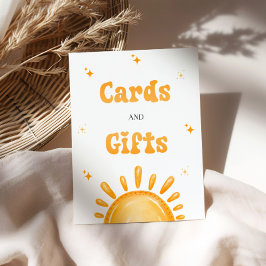 Hier kommen die Son Baby Duschkarten und Geschenke Sockelschild