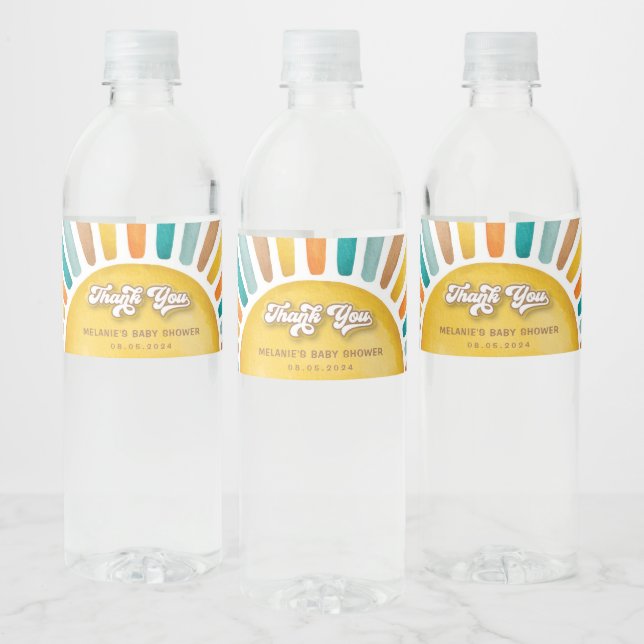 Hier kommen die Son Boho Sun Baby Duschfavors (Flaschen)