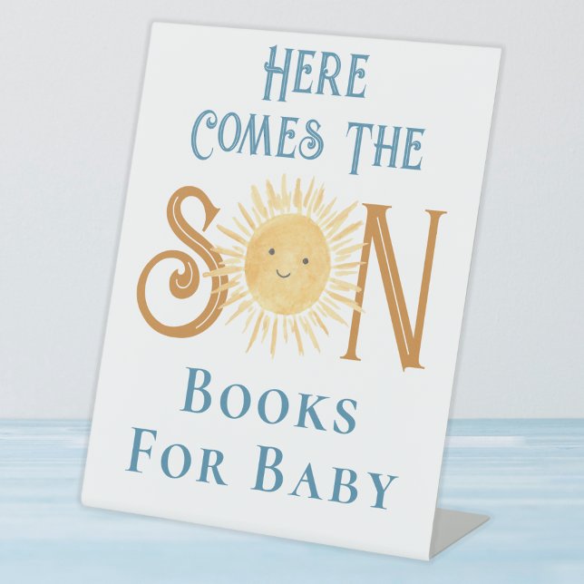 Hier kommen die Son Books für Babydusche Sockelschild (Von Creator hochgeladen)