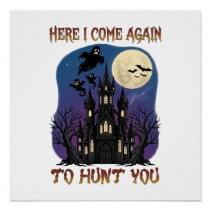 Hier kommen wieder Geister des verlassenen Schloss Poster