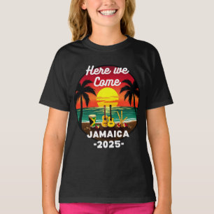 Hier kommen wir Jamaika 2025 Mädchen Reise Familie T-Shirt