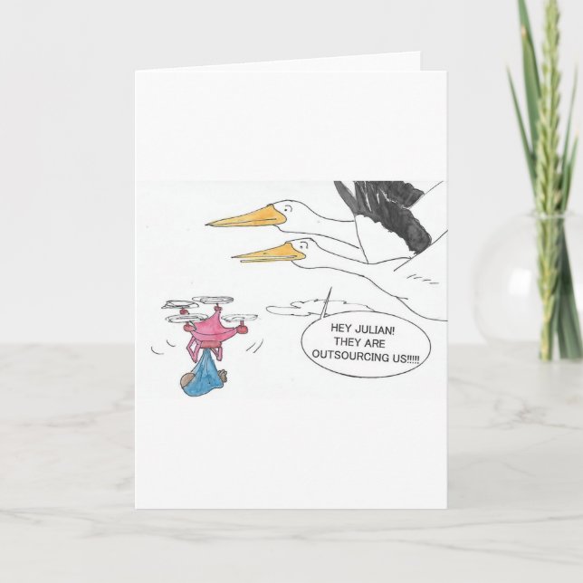 Hier kommt Baby Karte (Vorderseite)