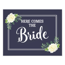 Hier kommt das Brautzettel Navy Elfenbeinküste Ros Fotodruck