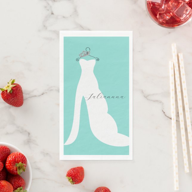Hier kommt das Bride Personalisiert Dusche Party Serviette (Beispiel)